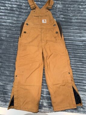 Carhartt Kids Tan/Brown Duck Bib Overalls